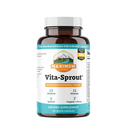 Maximum Living - Vita-Sprout Whole-Food Multivitamin & Phytonutrient Blend - 120 Capsules - dailyvitalstore
