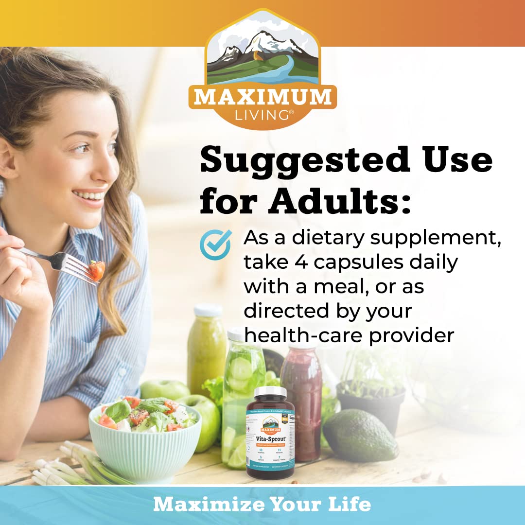 Maximum Living - Vita-Sprout Whole-Food Multivitamin & Phytonutrient Blend - 120 Capsules - dailyvitalstore