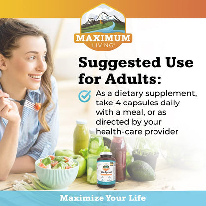 Maximum Living - Vita-Sprout Whole-Food Multivitamin & Phytonutrient Blend - 120 Capsules - dailyvitalstore