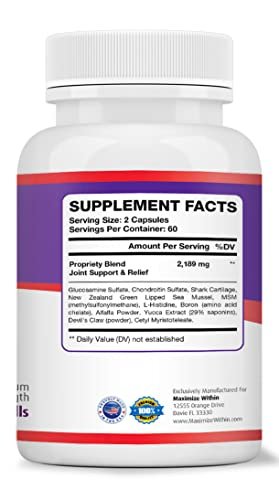 Maximum Slim Max Flex-3 Pain Relief Formula with Green Lipped Mussel - 60 Count - dailyvitalstore