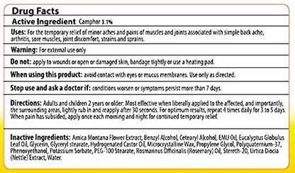 MaxRelief Arnica Montana Pain Cream - Advanced Formula for Deep Relief - Soothe Knee, Joint & Muscle Pain - Reduce Swelling, Joint Inflammation Fibromyalgia & Plantar Fasciitis Relief - Emu Oil 2oz - dailyvitalstore