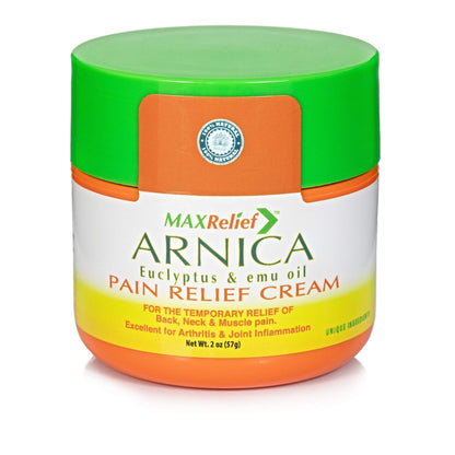 MaxRelief Arnica Montana Pain Cream - Advanced Formula for Deep Relief - Soothe Knee, Joint & Muscle Pain - Reduce Swelling, Joint Inflammation Fibromyalgia & Plantar Fasciitis Relief - Emu Oil 2oz - dailyvitalstore
