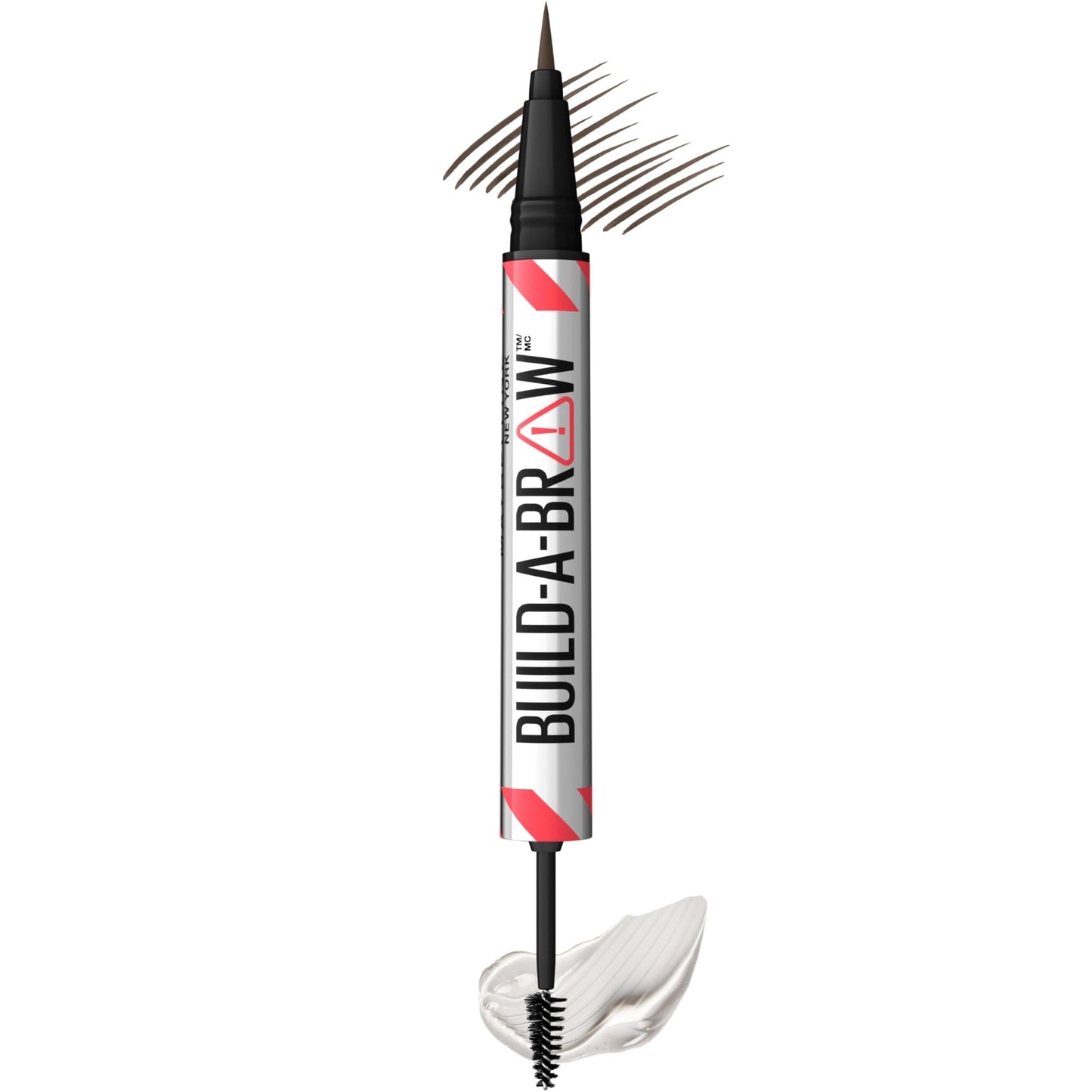 Maybelline Build-A-Brow 2-in-1 Brow Pen and Sealing Eyebrow Gel, Eyebrow Makeup for Real-Looking, Fuller Brows, Black Brown, 1 Count - dailyvitalstore