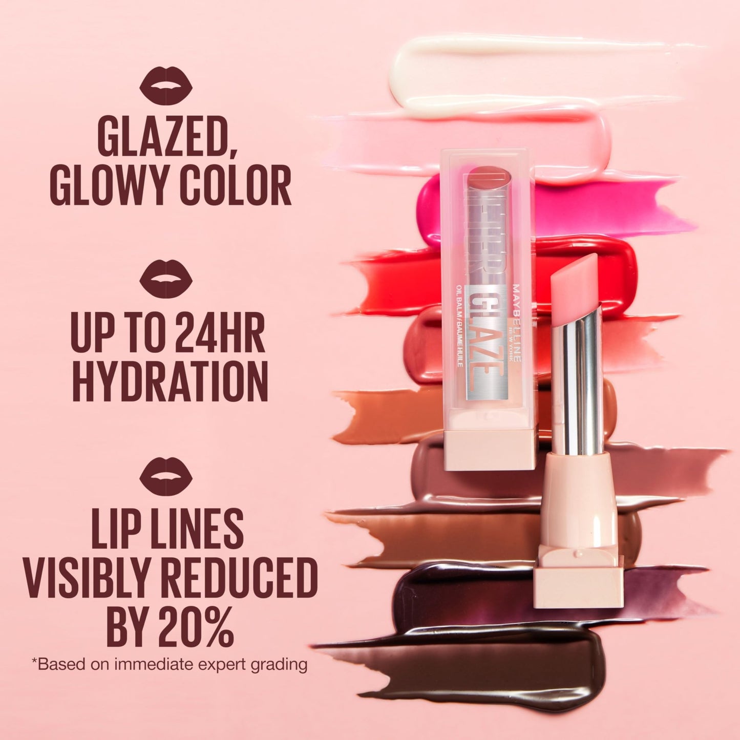 MAYBELLINE Lifter Glaze Oil Balm with Hyaluronic Acid and Hydrating Oil Blend, Lip Balm with 24HRs of Smooth, Moisturizing Shine, Pink Drip (Sheer Baby Pink) - dailyvitalstore