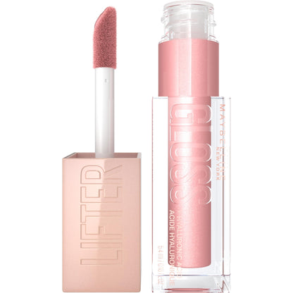 Maybelline Lifter Gloss, Hydrating Lip Gloss with Hyaluronic Acid, High Shine for Plumper Looking Lips, Opal, Pink Neutral, 0.18 Ounce - dailyvitalstore