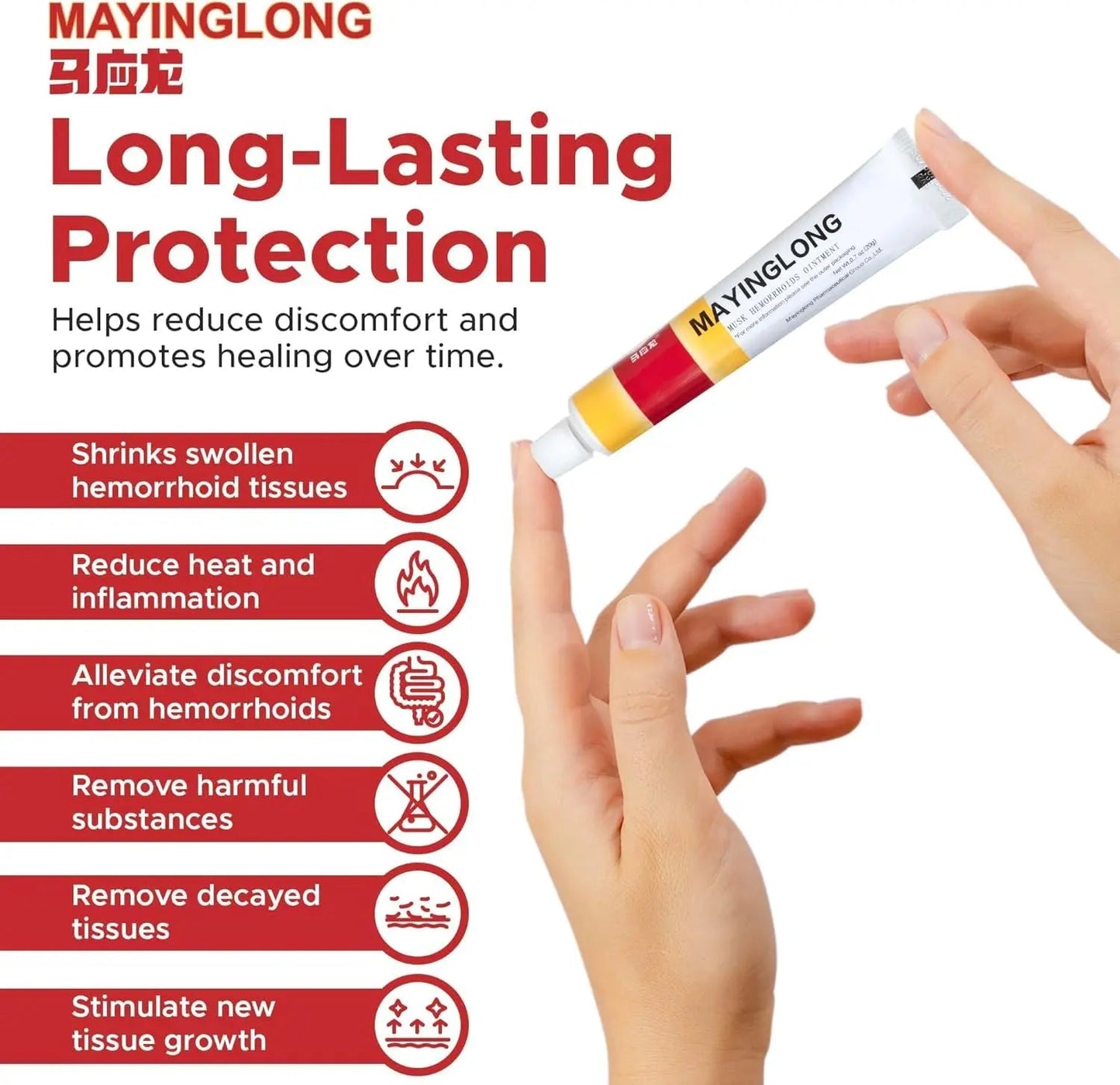Mayinglong Musk Hemorrhoids Ointment - (20 Grams) Maximum Strength Formula for Hemorrhoidal Fast Relief, Soothes Itching, Burning & Discomfort - Fast-Acting Relief (0.71 oz Tube) - dailyvitalstore