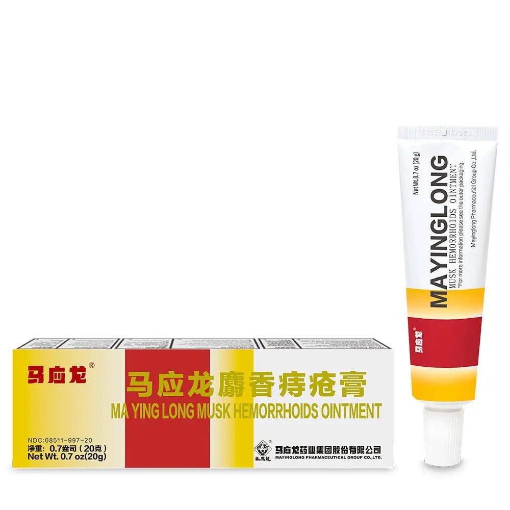 Mayinglong Musk Hemorrhoids Ointment - (20 Grams) Maximum Strength Formula for Hemorrhoidal Fast Relief, Soothes Itching, Burning & Discomfort - Fast-Acting Relief (0.71 oz Tube) - dailyvitalstore