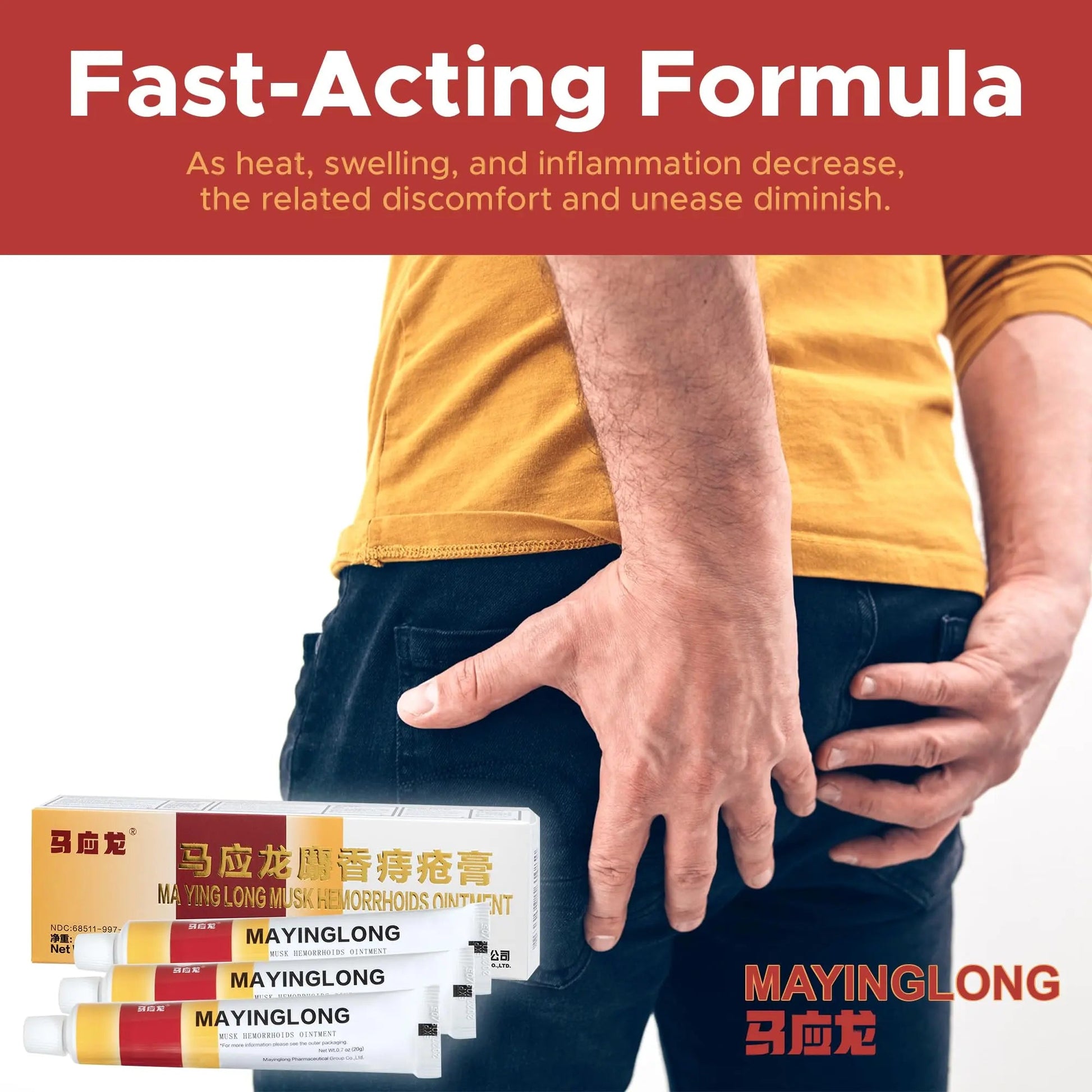 Mayinglong Musk Hemorrhoids Ointment (3 x 10g Tubes), 30g - Maximum Strength Formula for Hemorrhoidal Fast Relief, Soothes Itching, Burning & Discomfort - Fast-Acting Treatment to Shrink Swelling - dailyvitalstore