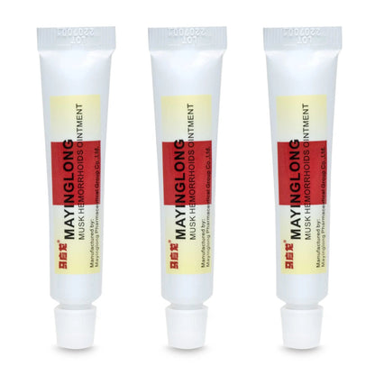 Mayinglong Musk Hemorrhoids Ointment (3 x 10g Tubes), 30g - Maximum Strength Formula for Hemorrhoidal Fast Relief, Soothes Itching, Burning & Discomfort - Fast-Acting Treatment to Shrink Swelling - dailyvitalstore