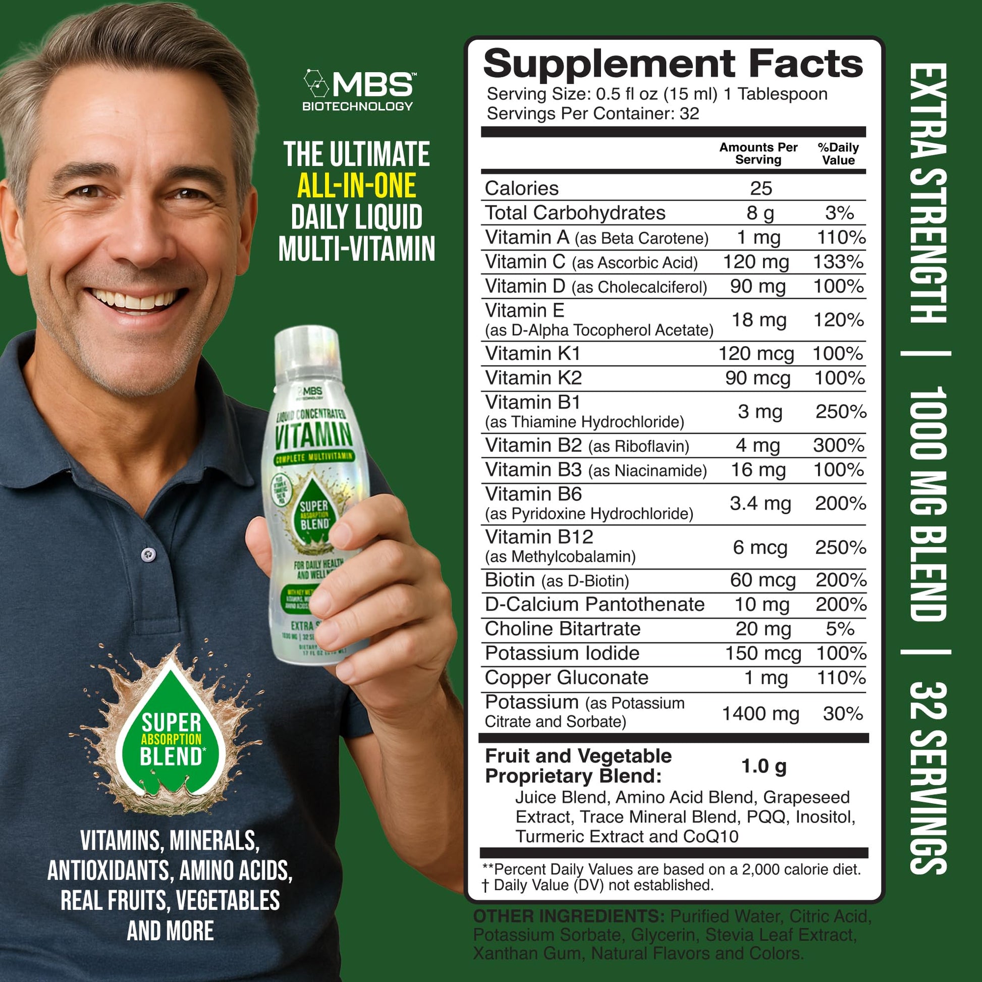MBS Biotechnology Liquid Multivitamin for Adults – Complete High-Absorption Daily Vitamin with Superfoods, CoQ10, B-Complex, Turmeric & PQQ – Immune & Energy Support – Berry Flavor, 17 oz - dailyvitalstore