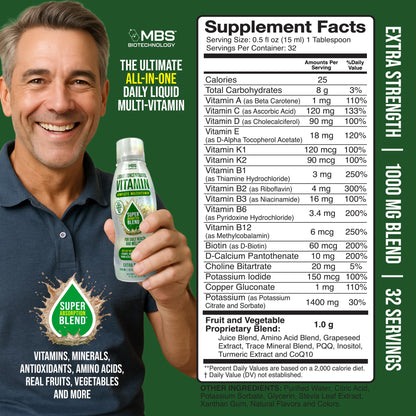 MBS Biotechnology Liquid Multivitamin for Adults – Complete High-Absorption Daily Vitamin with Superfoods, CoQ10, B-Complex, Turmeric & PQQ – Immune & Energy Support – Berry Flavor, 17 oz - dailyvitalstore