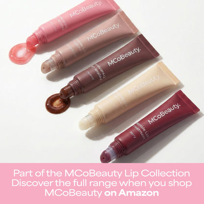 MCoBeauty Peptide Lip Treatment Caramel - Nude Brown Tinted Lip Balm Plumper Gloss for Women - Hydrating Lip Oil with Shea Butter, Peptides for Soft Plump Lips - Vegan Cruelty Free Lip Care - dailyvitalstore