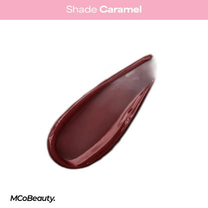 MCoBeauty Peptide Lip Treatment Caramel - Nude Brown Tinted Lip Balm Plumper Gloss for Women - Hydrating Lip Oil with Shea Butter, Peptides for Soft Plump Lips - Vegan Cruelty Free Lip Care - dailyvitalstore