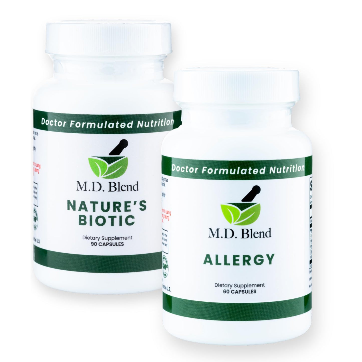 M.D. Blend Nature’s Biotic & Allergy Expert Bundle for Immune Support, Seasonal Allergy Relief, Respiratory Wellness, Quercetin and Bromelain, NAC Nettle Root Vitamins & Minerals Plant-Based Capsules - dailyvitalstore
