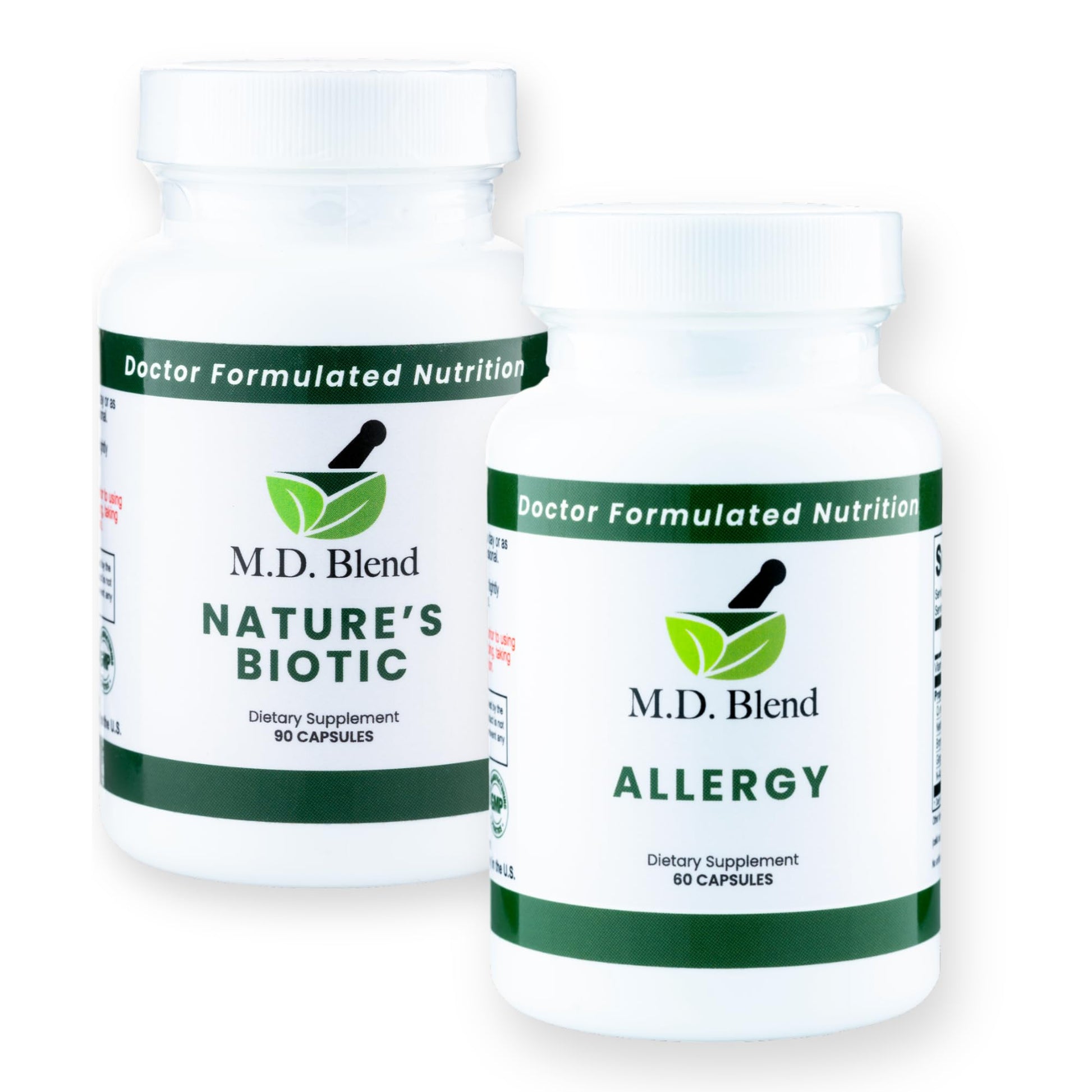 M.D. Blend Nature’s Biotic & Allergy Expert Bundle for Immune Support, Seasonal Allergy Relief, Respiratory Wellness, Quercetin and Bromelain, NAC Nettle Root Vitamins & Minerals Plant-Based Capsules - dailyvitalstore