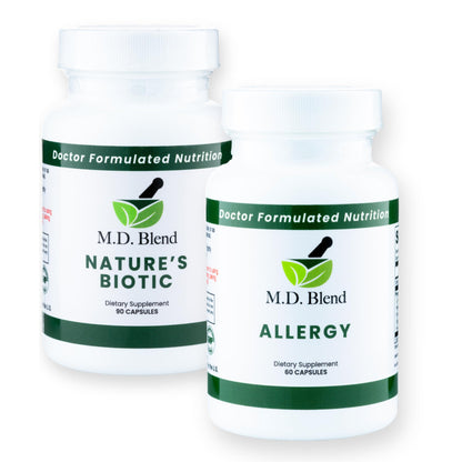 M.D. Blend Nature’s Biotic & Allergy Expert Bundle for Immune Support, Seasonal Allergy Relief, Respiratory Wellness, Quercetin and Bromelain, NAC Nettle Root Vitamins & Minerals Plant-Based Capsules - dailyvitalstore