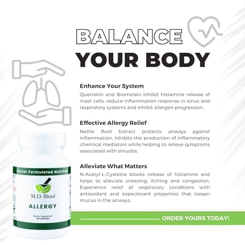 M.D. Blend Nature’s Biotic & Allergy Expert Bundle for Immune Support, Seasonal Allergy Relief, Respiratory Wellness, Quercetin and Bromelain, NAC Nettle Root Vitamins & Minerals Plant-Based Capsules - dailyvitalstore