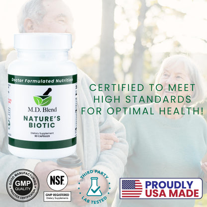 M.D. Blend Nature’s Biotic & Allergy Expert Bundle for Immune Support, Seasonal Allergy Relief, Respiratory Wellness, Quercetin and Bromelain, NAC Nettle Root Vitamins & Minerals Plant-Based Capsules - dailyvitalstore