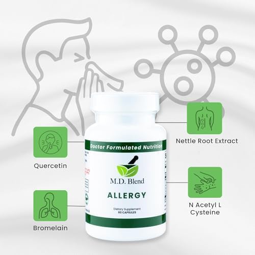 M.D. Blend Nature’s Biotic & Allergy Expert Bundle for Immune Support, Seasonal Allergy Relief, Respiratory Wellness, Quercetin and Bromelain, NAC Nettle Root Vitamins & Minerals Plant-Based Capsules - dailyvitalstore