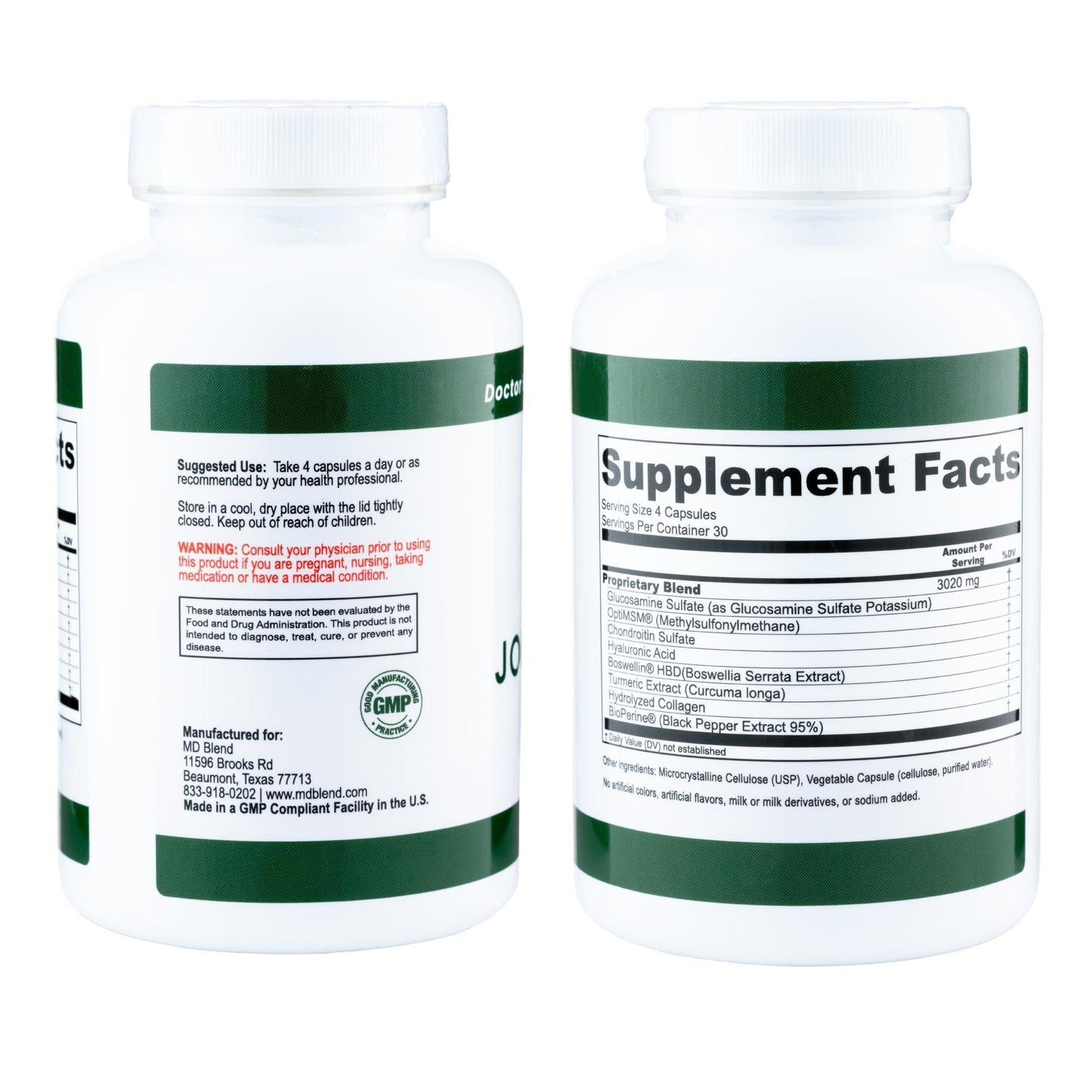 M.D. Blend Wellness Bundle with joint health supplement (120 capsules) & lightweight face hydrating hyaluronic acid serum (30 ml) featuring an airless pump, daily wellness skincare + joint support duo - dailyvitalstore