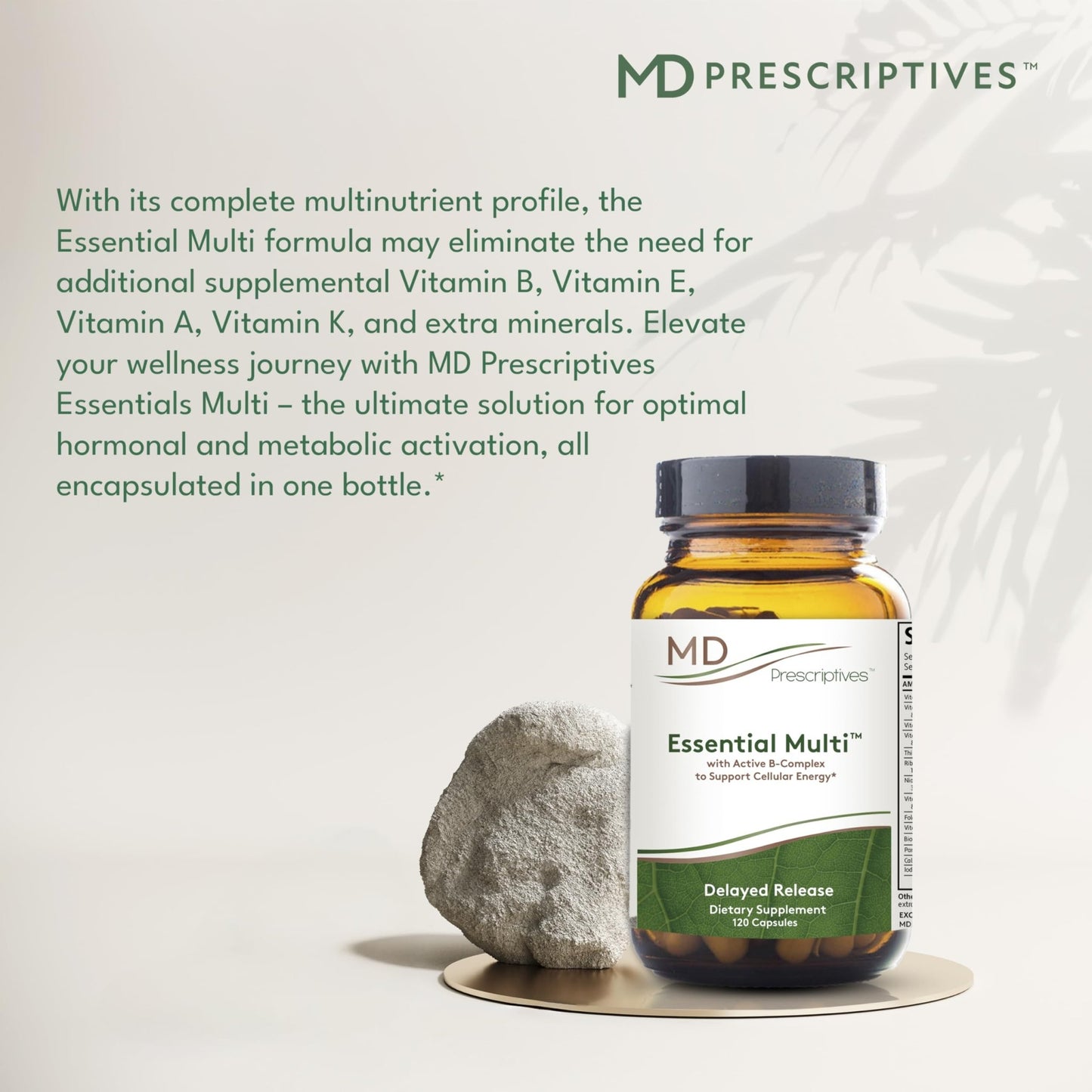 MD Prescriptives - Essential Multi (Delayed Release) - Multivitamin Mineral Complex Supplement for Enhanced Hormone Support - 120 Capsules - dailyvitalstore