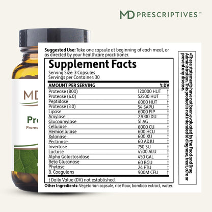 MD Prescriptives - ProbioZyme - Vegetarian Digestive Enzymes - Supplement for Digestive & Gut Health - 90 Capsules - dailyvitalstore