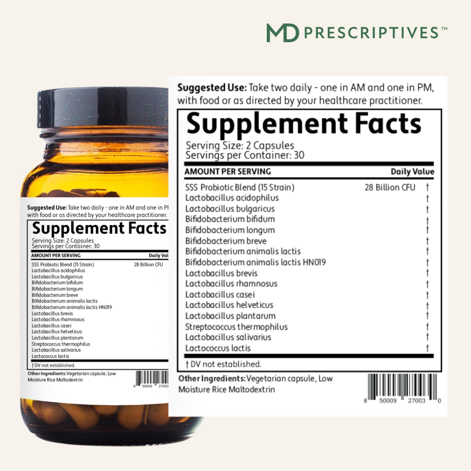 MD Prescriptives - PureBiotic - Probiotic Dietary Supplement for Digestive & Gut Health - 60 Capsules - dailyvitalstore