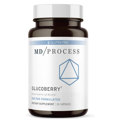 MD Process GlucoBerry Maqui Berry Extract with Chromium Picolinate for Blood Health Support - with Biotin and Gymnema Sylvestre - Doctor Formulated - 30 Capsules - dailyvitalstore