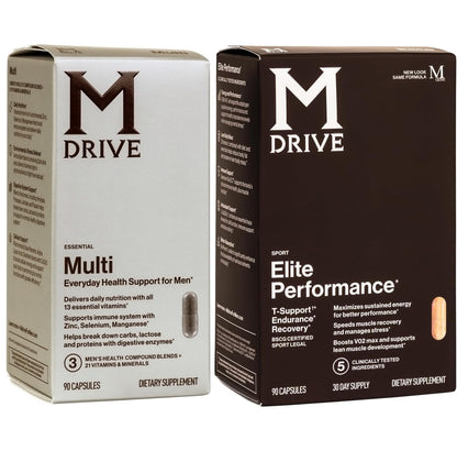 Mdrive Elite Multi - Natural Energy, Strength, Stress Relief, Lean Muscle, Immune Health Support from Zinc, Selenium, Manganese & Vitamin D, Enzymes for Digestive Support - dailyvitalstore