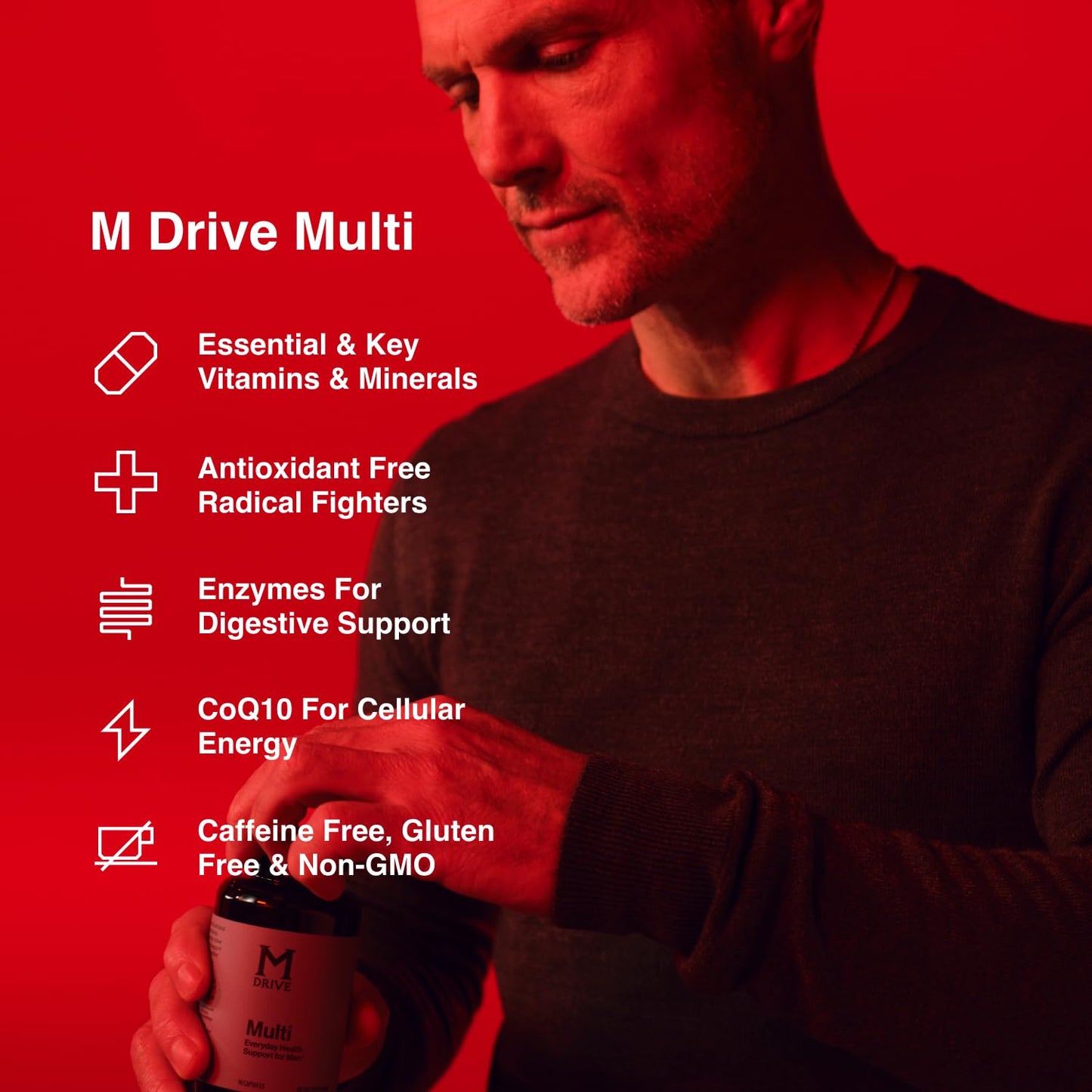 Mdrive Elite Multi - Natural Energy, Strength, Stress Relief, Lean Muscle, Immune Health Support from Zinc, Selenium, Manganese & Vitamin D, Enzymes for Digestive Support - dailyvitalstore
