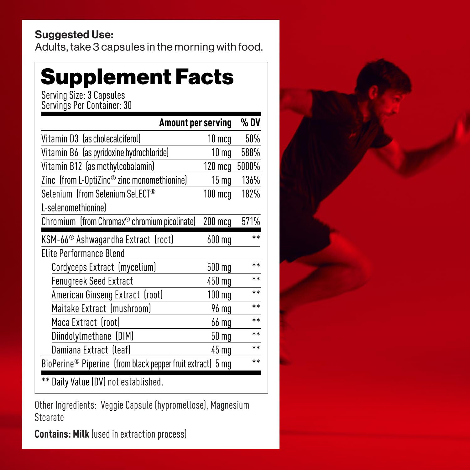 Mdrive Elite Multi - Natural Energy, Strength, Stress Relief, Lean Muscle, Immune Health Support from Zinc, Selenium, Manganese & Vitamin D, Enzymes for Digestive Support - dailyvitalstore
