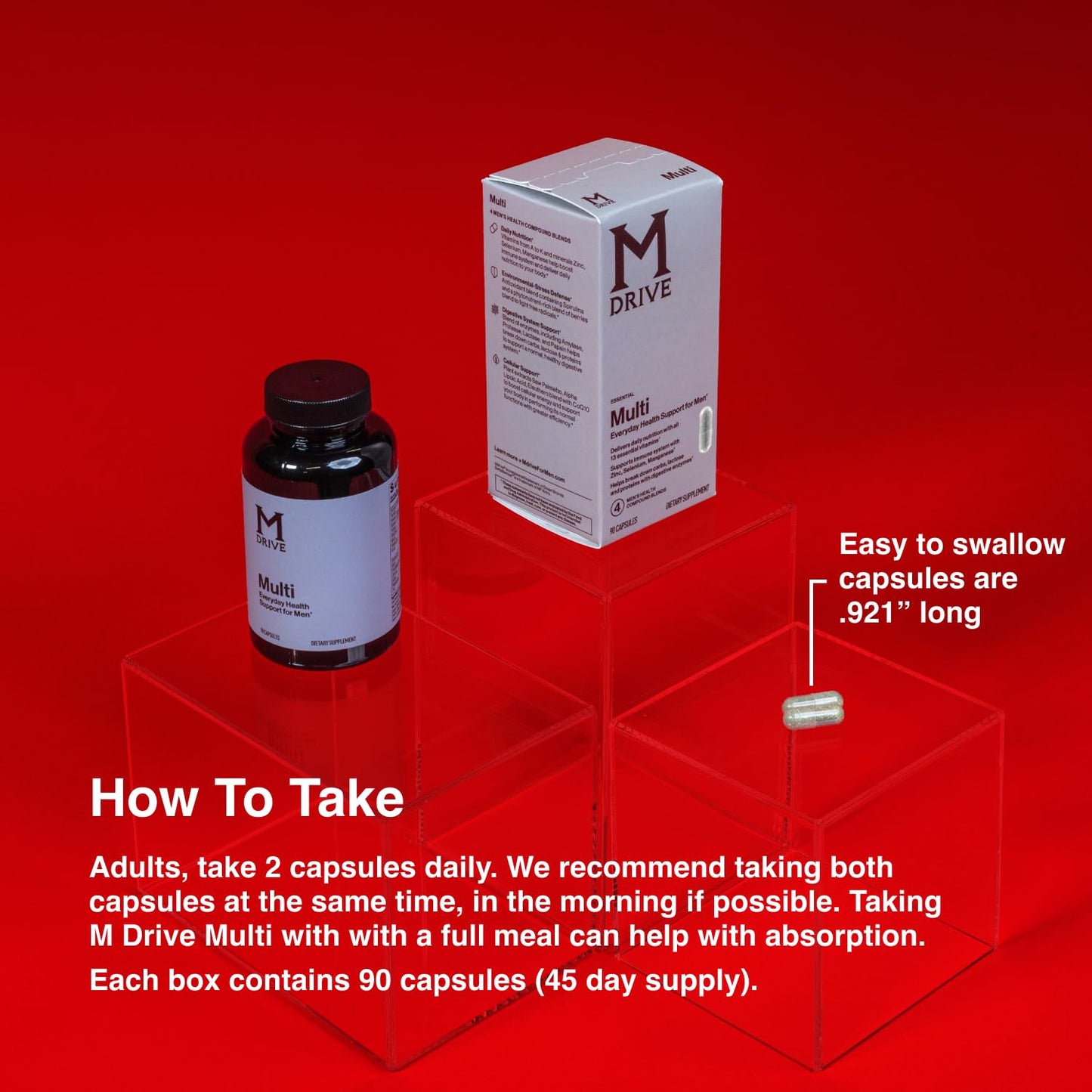 Mdrive Multivitamin for Men, Daily Multivitamin - Immune Health Support from Zinc, Selenium, Manganese & Vitamin D, Enzymes for Digestive Support, CoQ10 for Energy and Vitamin K2, 90 Capsules - dailyvitalstore