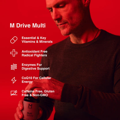 Mdrive Multivitamin for Men, Daily Multivitamin - Immune Health Support from Zinc, Selenium, Manganese & Vitamin D, Enzymes for Digestive Support, CoQ10 for Energy and Vitamin K2, 90 Capsules - dailyvitalstore