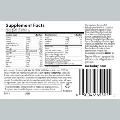 me today Multivitamin for Men, Mineral Supplements with 27 Vitamins, Minerals and Herbs, Including D, C, A, B, Biotin and Zinc, Vegetarian | General Health Supplements | 60 Capsules - dailyvitalstore