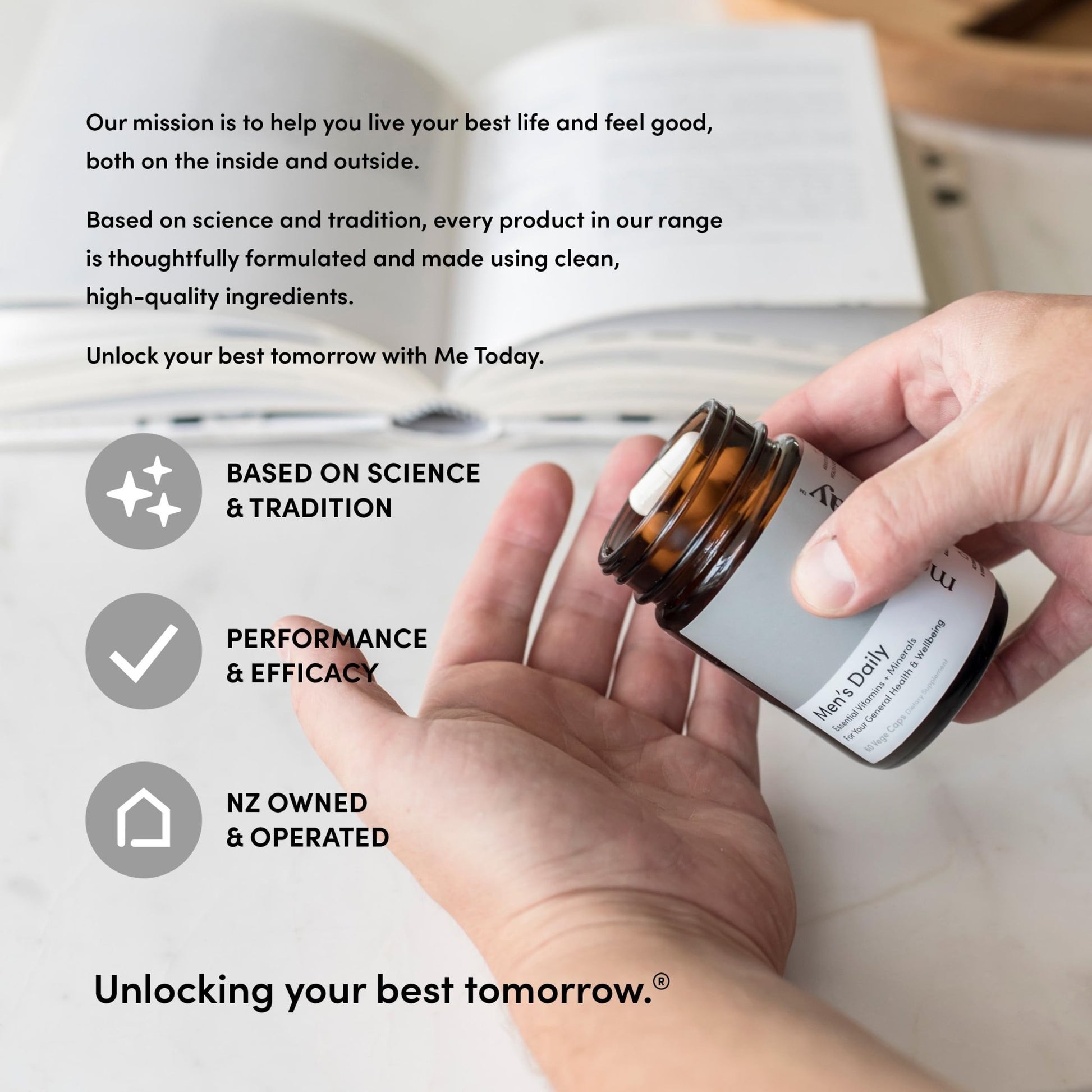 me today Multivitamin for Men, Mineral Supplements with 27 Vitamins, Minerals and Herbs, Including D, C, A, B, Biotin and Zinc, Vegetarian | General Health Supplements | 60 Capsules - dailyvitalstore