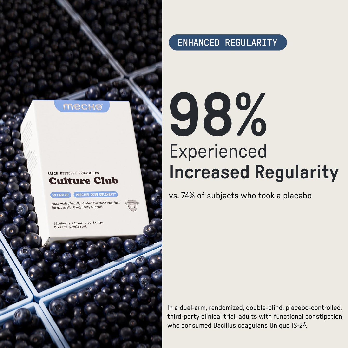 Meche Culture Club Probiotics for Digestive Health and Regularity - 5 Billion CFUs, Probiotics for Women and Men - Gut Health Supplements - Dissolve Strips - dailyvitalstore