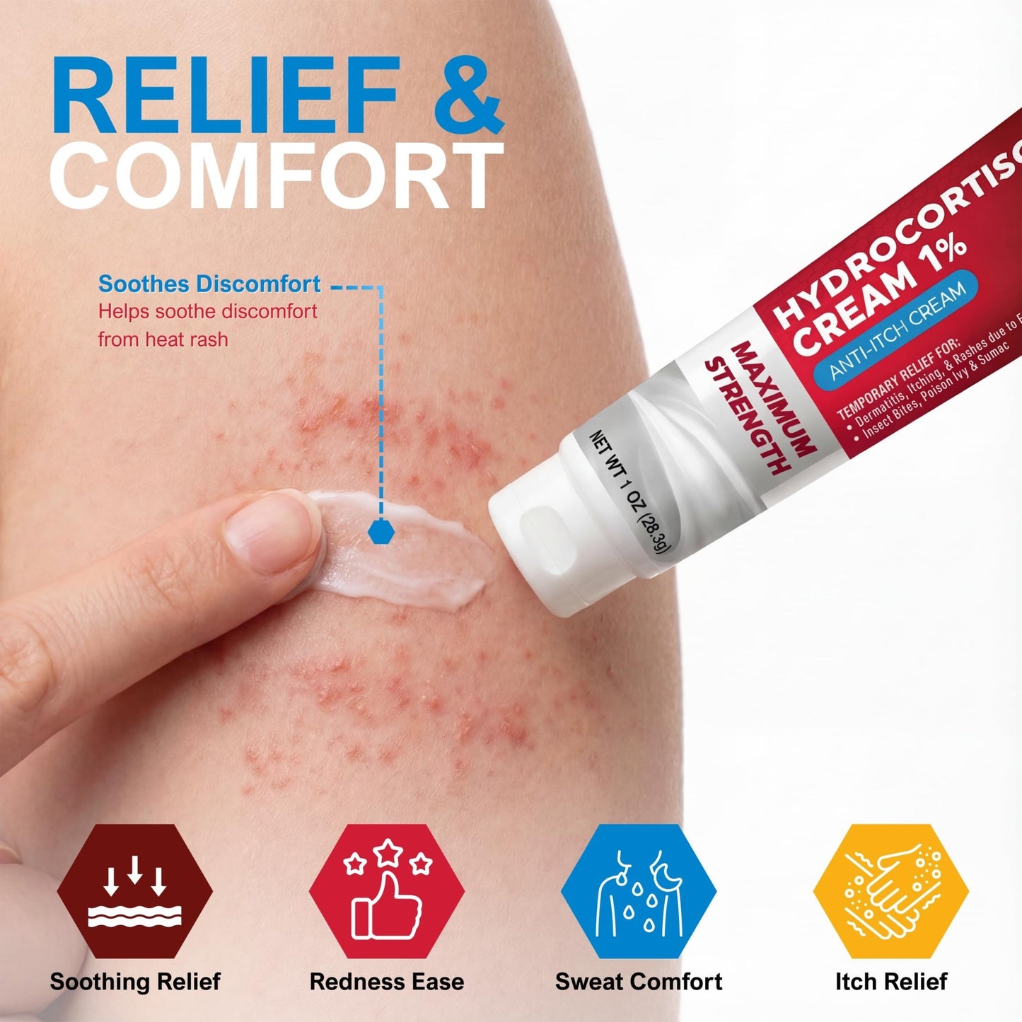 MED Pride Hydro Cortisone (Hydrocortisone) Cream 1% OTC Bulk Pack of 4 X 1 Oz Anti-Itch Ointment for Rash, Eczema, Bug Bites - dailyvitalstore