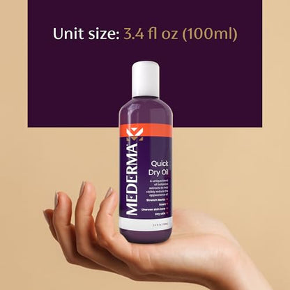 Mederma Quick Dry Oil, Scar and Stretch Mark Treatment, Helps to Improve the Appearance with Natural Botanical Extracts, Paraben Free, Fast-Absorbing, 3.4oz (100ml) - dailyvitalstore