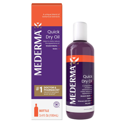 Mederma Quick Dry Oil, Scar and Stretch Mark Treatment, Helps to Improve the Appearance with Natural Botanical Extracts, Paraben Free, Fast-Absorbing, 3.4oz (100ml) - dailyvitalstore