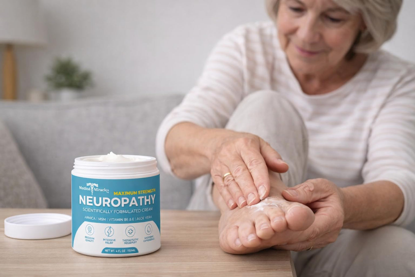 Medical Miracles Neuropathy Cream | Nerve Therapy Max-Potency Relief Cream for Feet, Hands, Legs, and Toes - Enriched with Arnica, Vitamin B6, Aloe Vera, MSM - Crafted for Exceptional Relief 4oz - dailyvitalstore