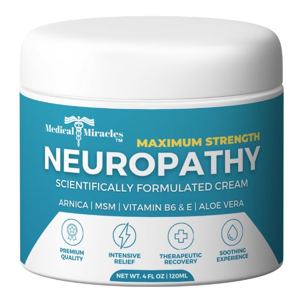 Medical Miracles Neuropathy Cream | Nerve Therapy Max-Potency Relief Cream for Feet, Hands, Legs, and Toes - Enriched with Arnica, Vitamin B6, Aloe Vera, MSM - Crafted for Exceptional Relief 4oz - dailyvitalstore