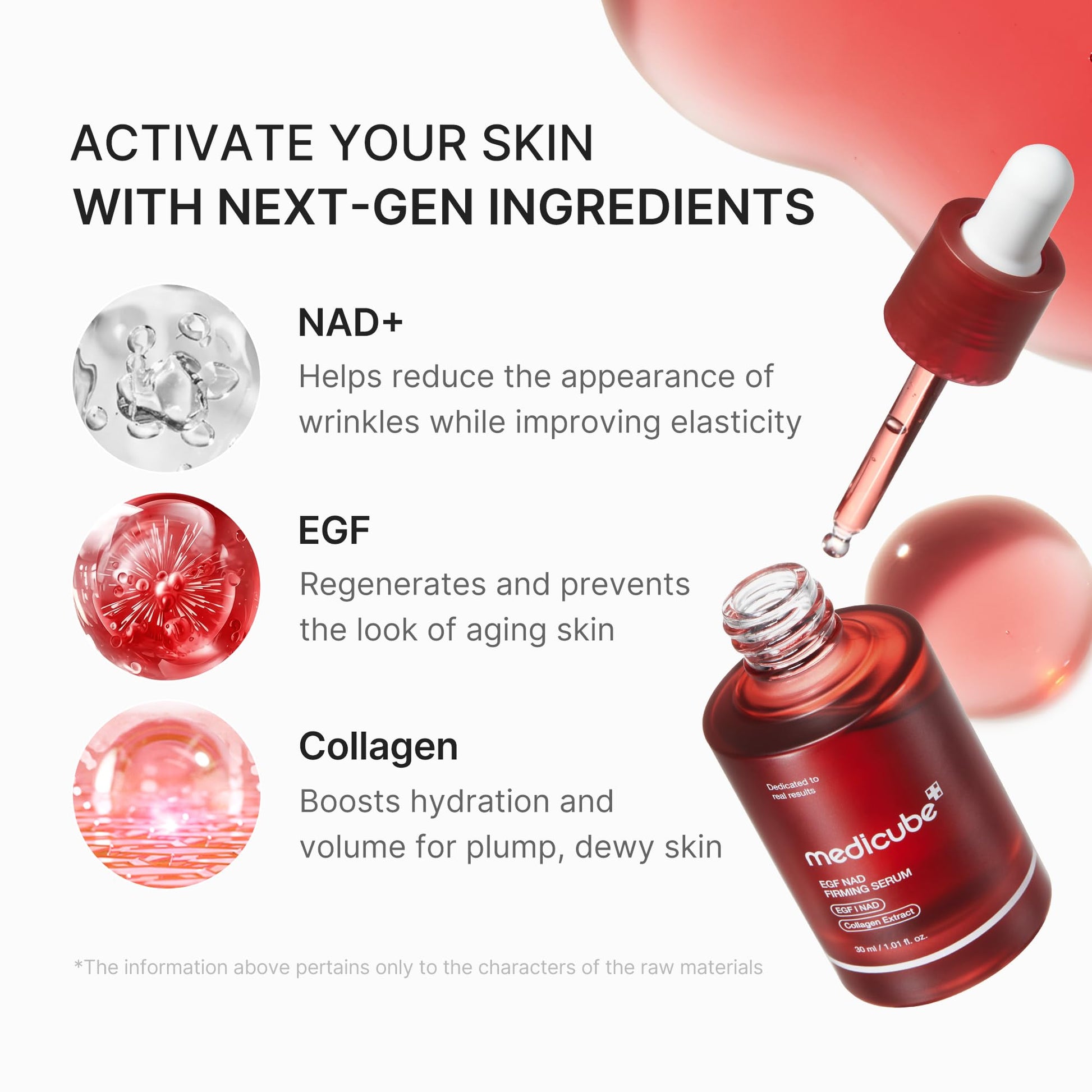 medicube NAD EGF Firming Serum for Face & Neck | Anti-Aging Serum with EGF Peptide, NAD+ & Collagen | Wrinkle Appearance - dailyvitalstore