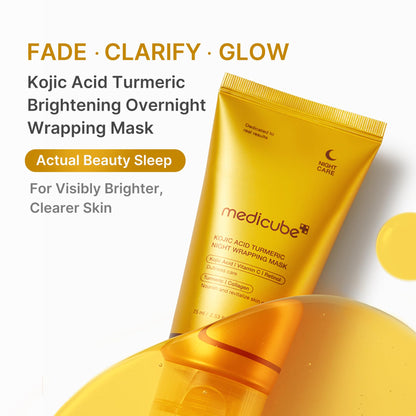 medicube Wrapping Mask Kojic Acid, Turmeric, Vitamin C Overnight Peel Off Facial Mask | Brighten & Defends Against Skin Stress for a Clear, Glowing Complexion | Korean Skin Care, 2.53 fl.oz - dailyvitalstore