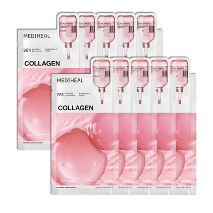 MEDIHEAL Essential Face Mask [Skin Firming] 10 pcs. for Plumping Hydration, Glass Skin & Skin Nourishment - Travel Essentials, Korean Beauty Sheet Mask - dailyvitalstore