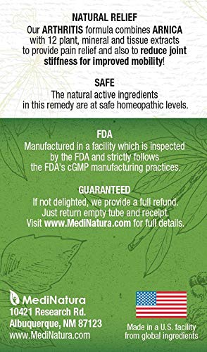 MediNatura T-Relief Extra Strength Arthritis Pain Reliever Arnica +12 Natural Medicines for Joint Soreness Stiffness Aches, Quick Dissolving Pain Relief for Women & Men - 100 Tablets (Pack of 3) - dailyvitalstore