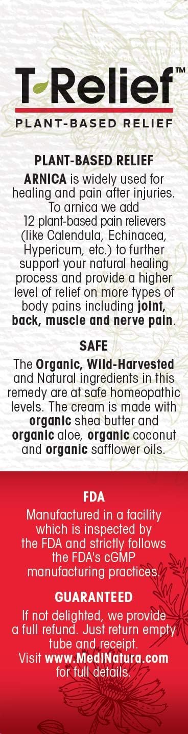 MediNatura T-Relief Extra Strength Discomfort Relief Gel-Extra-Strength Arnica Gel for Fast-Acting Relief-Supports Mobility & Body Aches-Homeopathic & Plant-Based-Paraben-Free-Non-Sticky - 2 oz - dailyvitalstore