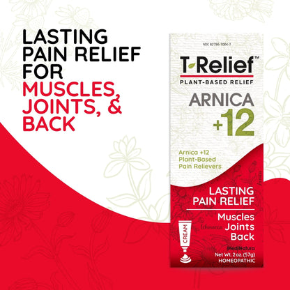 MediNatura T-Relief Extra Strength Discomfort Relief-Naturally-Soothing Cream That Supports Sore Joints-Stiffness & Body Ache Aid-Homeopathic Herbal Rub-Fast-Absorbing & Non-Sticky Lotion - 2 oz - dailyvitalstore