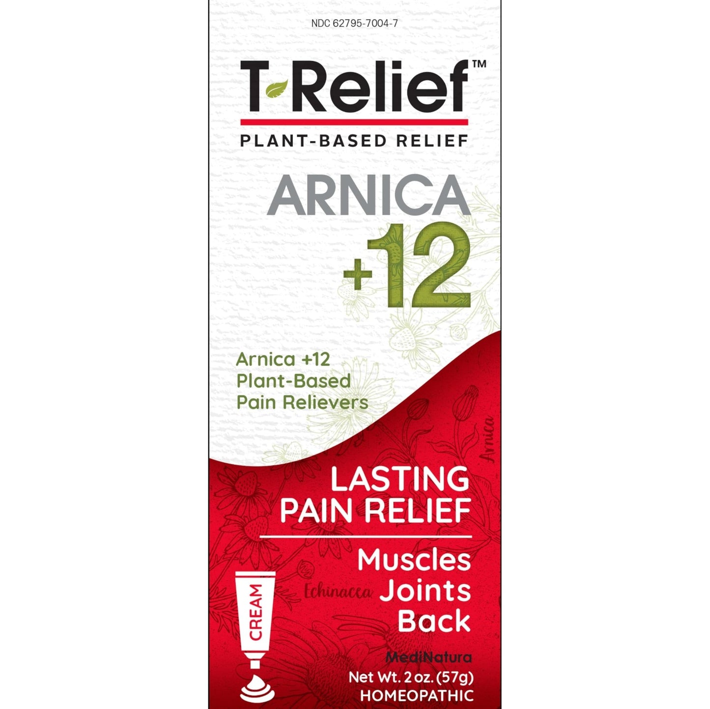 MediNatura T-Relief Extra Strength Discomfort Relief-Naturally-Soothing Cream That Supports Sore Joints-Stiffness & Body Ache Aid-Homeopathic Herbal Rub-Fast-Absorbing & Non-Sticky Lotion - 2 oz - dailyvitalstore