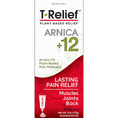 MediNatura T-Relief Extra Strength Discomfort Relief-Naturally-Soothing Cream That Supports Sore Joints-Stiffness & Body Ache Aid-Homeopathic Herbal Rub-Fast-Absorbing & Non-Sticky Lotion - 2 oz - dailyvitalstore