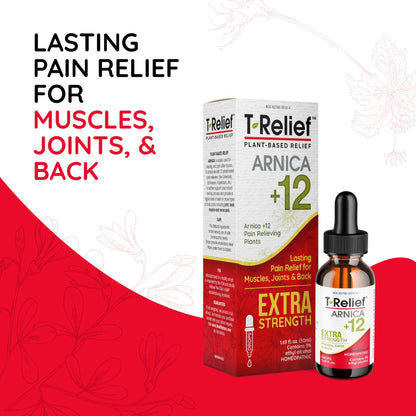 MediNatura T-Relief Extra Strength Oral Drops Arnica +12 Fast-Acting Natural Relieving Actives for Back Neck Joint Muscle Hand & Foot Aches Pains & Soreness - 1.69 oz - dailyvitalstore